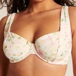 Curve Love White Floral Swim Top Abercrombie